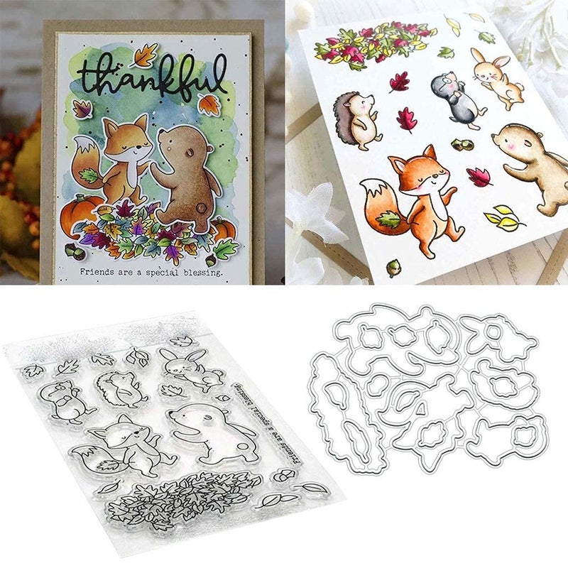 Lottoyday Animal Friends Silicone Clear Stamp and Die Sets for Card Making, DIY Embossing Photo Album Decorative Craft - Image 3